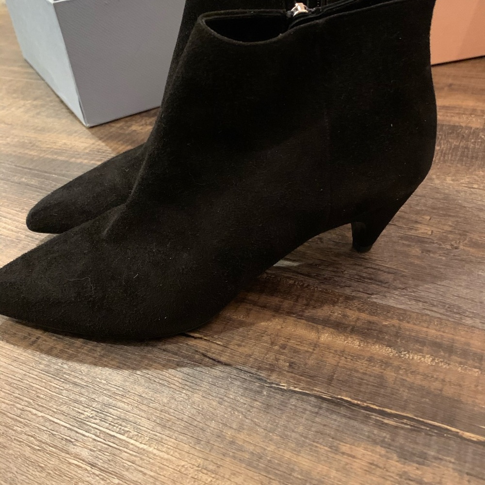 BN PRADA Black Suede Ankle Booties 6.5
